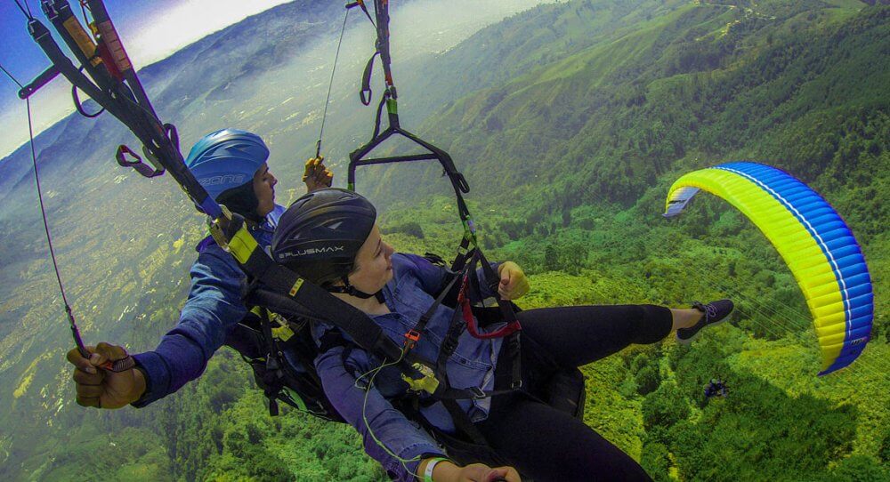 girl paragliding