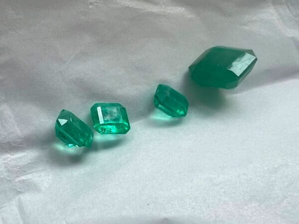 Cut Colombian emeralds