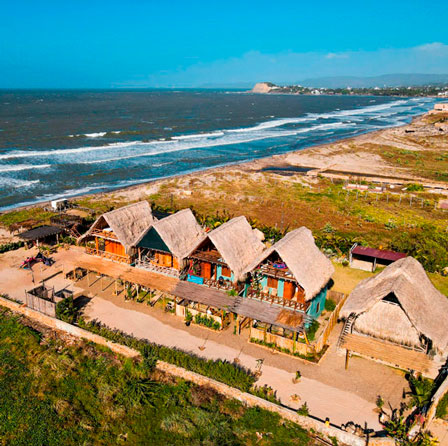 Aerial view hostel in Salinas del Rey kite trips Colombia