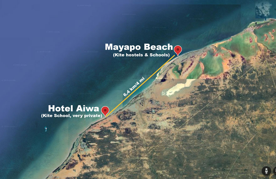 Map of Mayapo beach, Guajira, Colombia