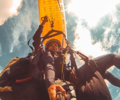 Tandem paraglider flight