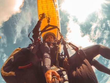 Tandem paraglider flight