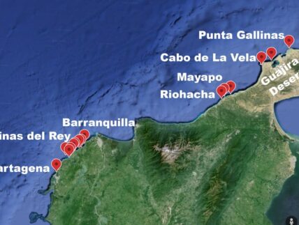 Map of Colombia Caribbean coast