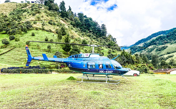 Helicopter on heli tour to Jardin, Antioquia