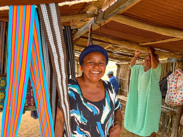 indigenous wayuu woman in Guajira desert, Colombia