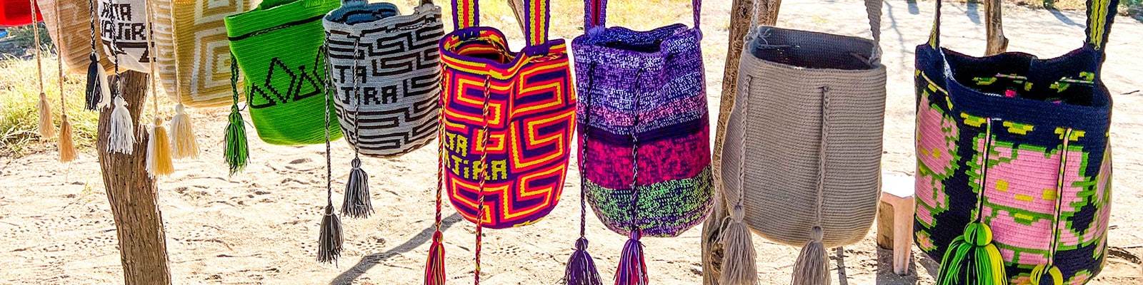 Handbags for sale in the Guajira Desert, Colombia