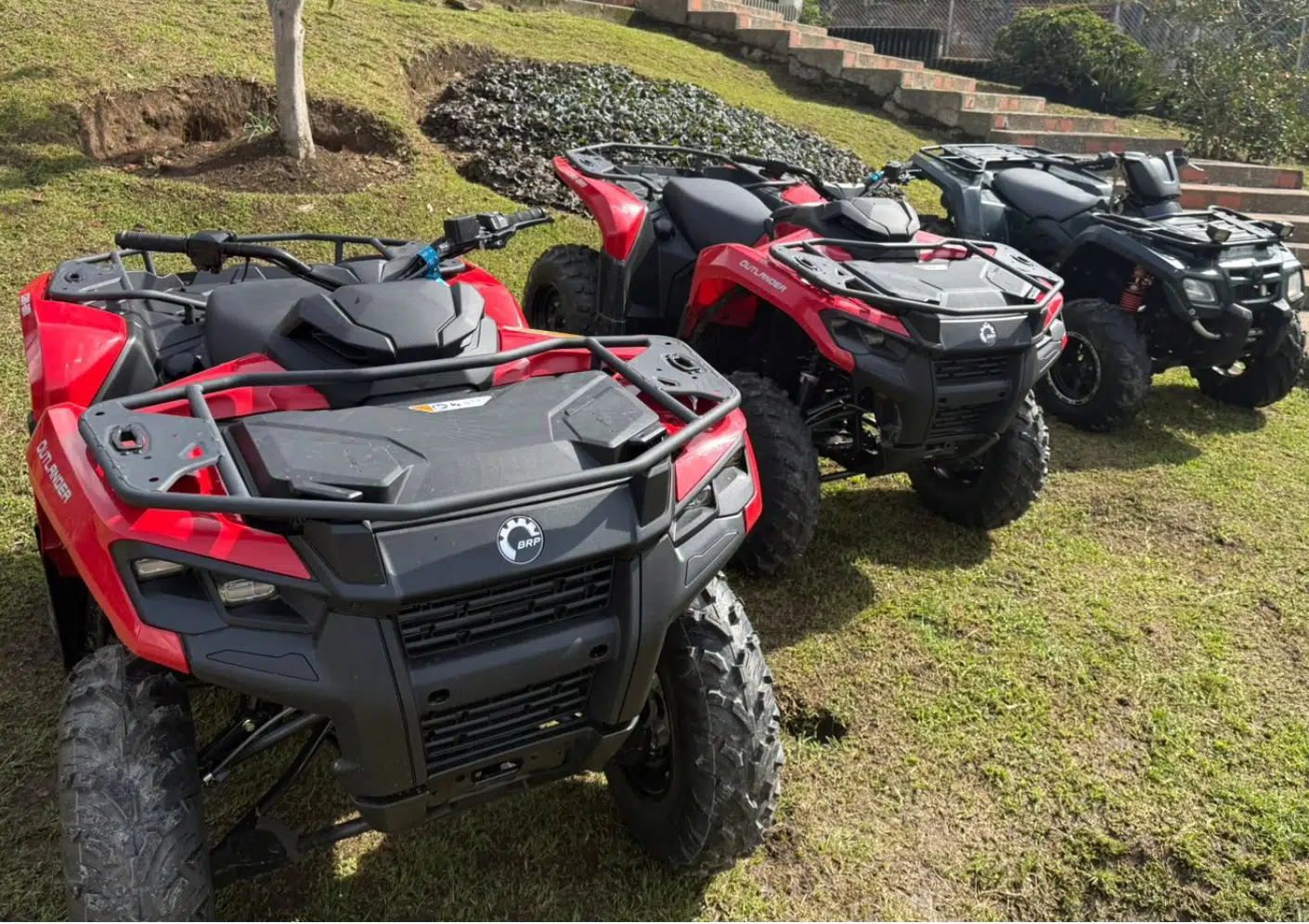 ATVs lined up for ATV tours Medellin