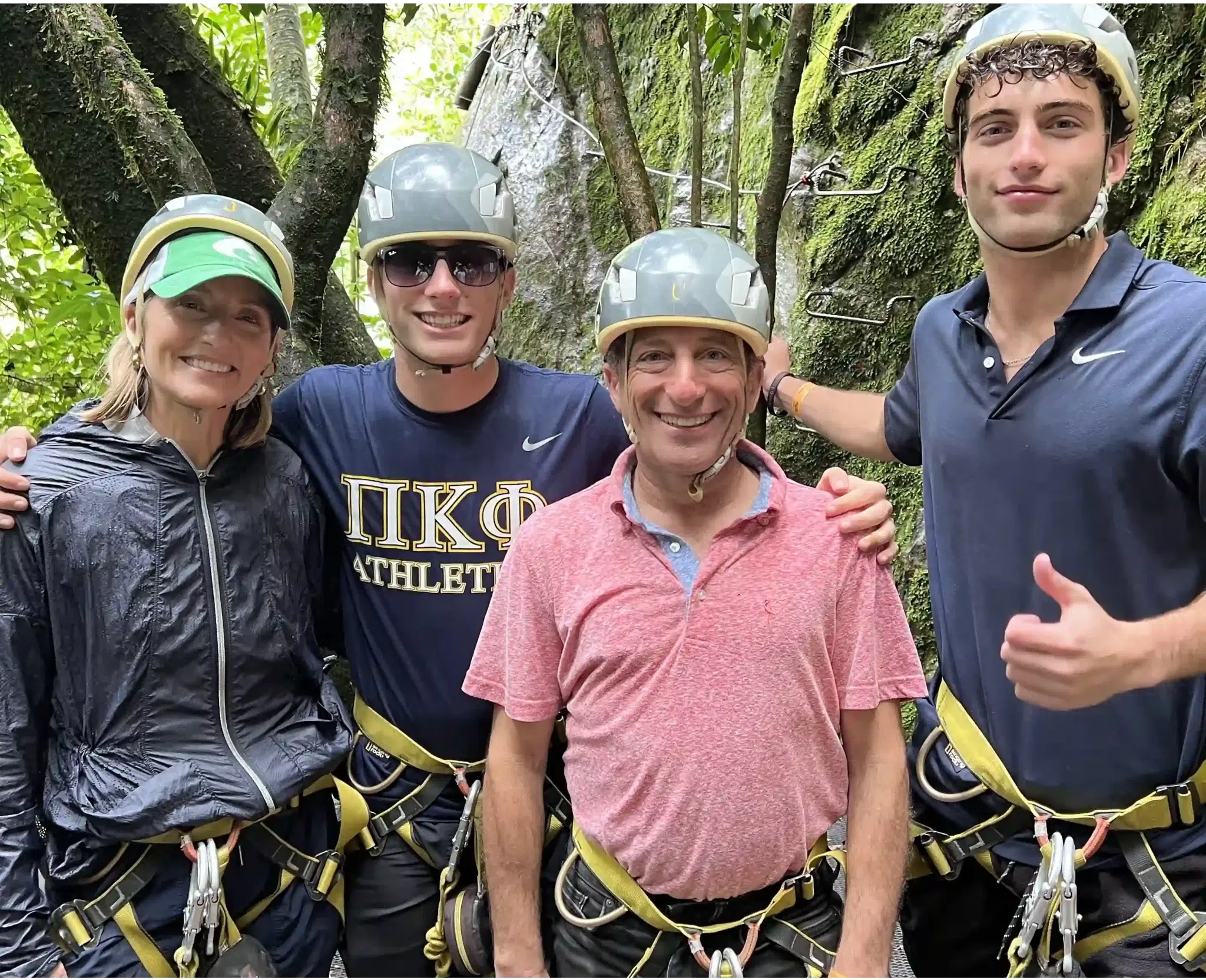 Family during zipline Medellin tour