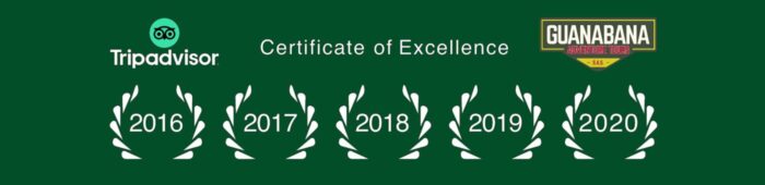 Certificate of Excellence Trip Advisor awards for Guanabana Tours